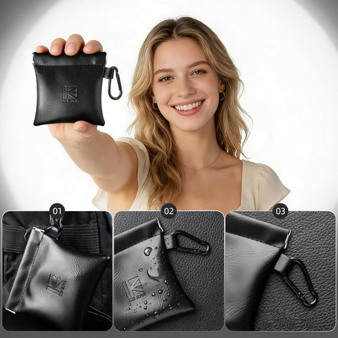 YINYOO 1PCS BP01 ZS10 1PCS) KBEAR Plus in Ear Monitor Case for IEMS, Mini Portable PU Leather Headphones Case