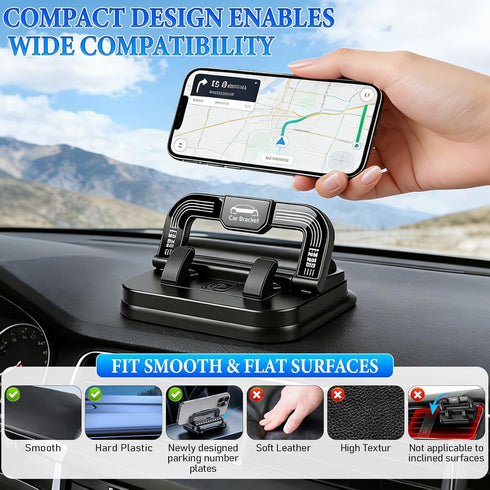 Generic Holder,360 Car Phone Dashboard Phone Holder,Suitable for car Navigation in-car Dashboard,Horizontal