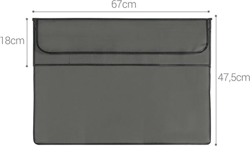 27-28" 3-IN-1 kwmobile Cover Compatible with monitor - Case with Storage for Mouse, Keyboard - Dark Grey