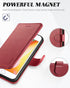 TUCCH Wallet Case for iPhone 8 Plus/7 Plus, Dark Red Magnetic Closure with Card Slots Money Pouch, Stand PU Leather