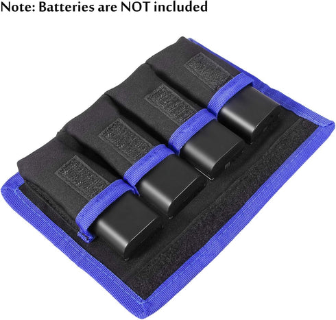 DSLR Camera Battery Holder/Pouch/Case/Bag (4 Pocket) for AA Battery, LP-E6 LP-E8 LP-E10 LP-E12 Battery, EN-EL14 EN-EL15 Battery, NP-FW50 NP-F550 NP-FM500H Battery(2Pcs)
