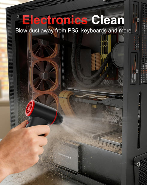 F3 150000RPM 3-Gear GOOLOO Compressed Air Duster, Duster for Cleaning, Rechargeable Electric Air Blower with Fast