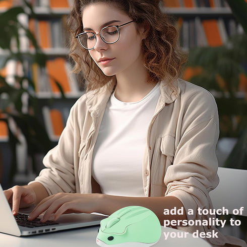 Wireless Mouse Cute Hamster Shape, Silent Click Portable Mobile Optical 1200DPI USB for PC Laptop