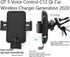 Wireless Car Charger QT S with Auto Clamp, Voice Control, Touch Sensor, Fast Charging for iPhone 12/12 Pro Max, Samsung