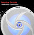PyleUsa 8 Inch Marine Speakers - 2 Way Full Range Stereo Sound, 160 Watt, White with Blue LED Light