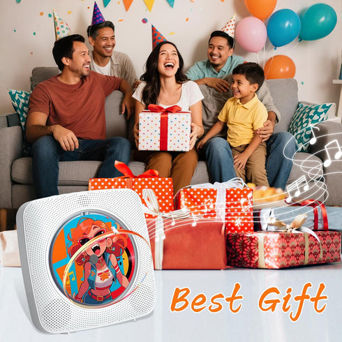 Gueray 1800mAh MP3 Portable CD Player Bluetooth: CD Players for Home Rechargeable Desktop Wall Portable CD Player