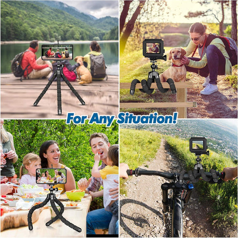 Mini Flexible Adjustable Phone Tripod Stand Holder with Remote and Universal Clip for iPhone 15 14 13 12 Pro Max 11
