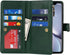 Jaorty Wallet Case for iPhone XR, 9 Card Slots, Wrist Strap, Zipper Cash Pocket, Shockproof Slim Case (Dark Green)