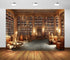 BELECO 5x3ft Fabric Vintage Library Backdrop Wooden Bookshelf Books Sofa Lounge Reading Room Background Library Party