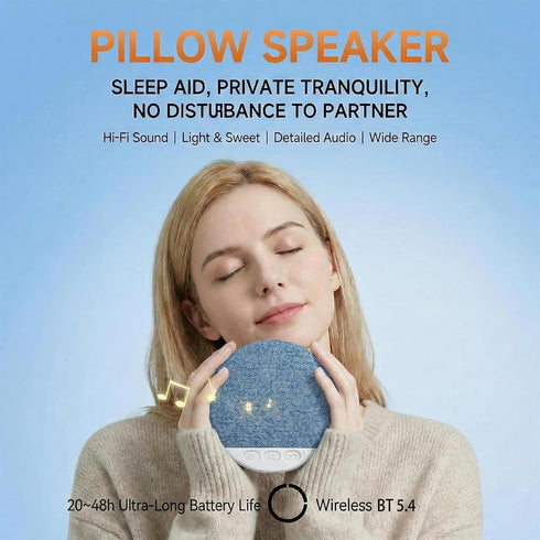 Generic 6.0, 3D Immersive Ultra-Thin Bluetooth Pillow Speaker with Bluetooth White Noise, Soft Sound Field, Pillow CD