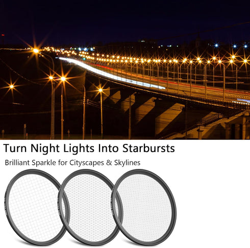 ARTCISE 8 (82mm) Star Filter Point Cross Screen Lens Filter for DSLR Camera Starburst Effect Filter for Night