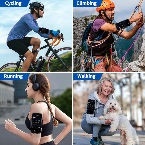 Wristband Phone Holder for Running, 360° Rotation & Detachable Sports Armband for iPhone and Samsung Galaxy