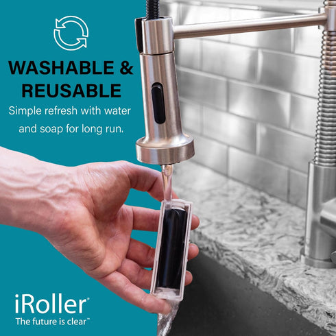 Screen Cleaner by iRoller - Liquid Free iPad Screen Cleaner Roller Tool, Washable & Reusable for Phone, Laptop
