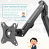 Height Adjustable Pole Mount Monitor Arm for 17"-27" Screens, VESA 75x75 and 100x100, Holds up to 15.4 lbs