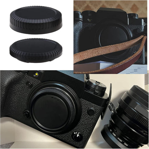 eMagTech 2 Sets Front Body Cap & Rear Lens Cap Cover Kit for Fuji X Mount DSLR Camera X-T4 X-T3 X-T2 X-T1 X-T30 X-T20