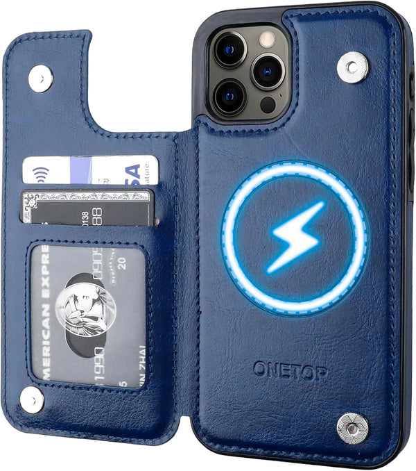 OT ONETOP ONETOP Compatible with Magsafe for iPhone 12/12 Pro Wallet Case with Card