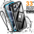 Temdan Waterproof Case for iPhone 15 Pro, IP68 Underwater, 15FT Military Dropproof, Full Body Shockproof, Blue/Clear