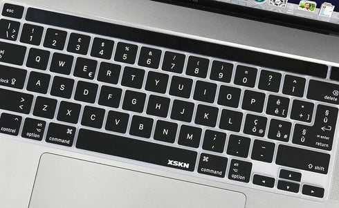 XSKN Italian Black Silicone Keyboard Cover Skin for 2019 New MacBook Pro 16 inch A2141 & 2020 New MacBook Pro 13.3 inch