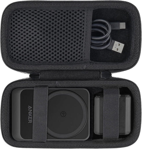 khanka Hard Travel Case for Anker MagGo 3-in-1 Charging Station, Qi2 Certified 15W MagSafe-Compatible Stand (Black)