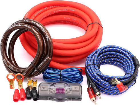 0 Gauge Car Amp Audio Wiring Kit - Welugnal 3000W Car Amplifier Wiring Install Kit for Subwoofers