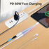 USB C to 3.5mm Audio Adapter with Charger, 2 in 1 USB C to 3.5mm Headphone Jack Hi-Fi DAC with PD 60W