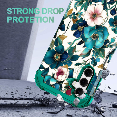 Hekodonk for Galaxy A16 5G Case: Heavy Duty Shockproof Protection with MagSafe, Hard Plastic + Silicone, All Green