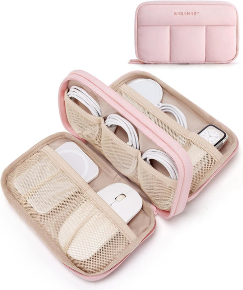 BAGSMART Electronics Organizer Travel Case, Cord Storage for Chargers Cables Phones, Compact
