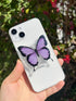 Butterfly Sticky Mobile Phone Grip, Clear Cell Phone Stand, Expanding Cell Phone Charms Accessory, Interchangeable Finger Kickstand, Collapsible Handle Grip Holder for Kindle