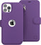Compatible With iPhone 12 Wallet Case for Women & Men, Slim Durable Faux Leather Flip Case with Card Holder (Purple)