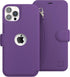 Compatible With iPhone 12 Wallet Case for Women & Men, Slim Durable Faux Leather Flip Case with Card Holder (Purple)