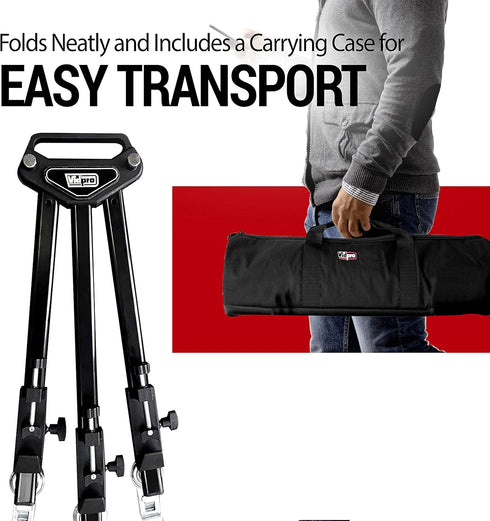 Vidpro PD-1 Professional Tripod Dolly, Heavy Duty with Adjustable Leg Mount, Locking Wheels, Carrying Case