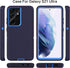 MXX Galaxy S21 Ultra Case, 3-Layer Heavy Duty Bumper Cover with Shock Protection, Dust Proof, 6.8 Inch 2021 (Blue)