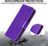 Arae Compatible with iPhone 13 Case with Card Holder and Wrist Strap Wallet Flip Cover for iPhone 13 6.1 inch, Purple