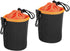 PATIKIL Camera Lens Bag, 2 Pcs 3.5" ID x 5.5" H Drawstring Pouch, Thick Neoprene, Black Orange