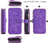 MODOS LOGICOS Detachable Wallet Folio Compatible with iPhone 12 Pro Max, Purple PU Leather Purse with Zipper Cash