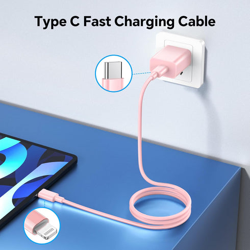 iPhone Fast Charger, 3Pack 20W USB C Charger Block with 10FT+6FT+6FT USB C to Lightning Cable, Compatible with Apple