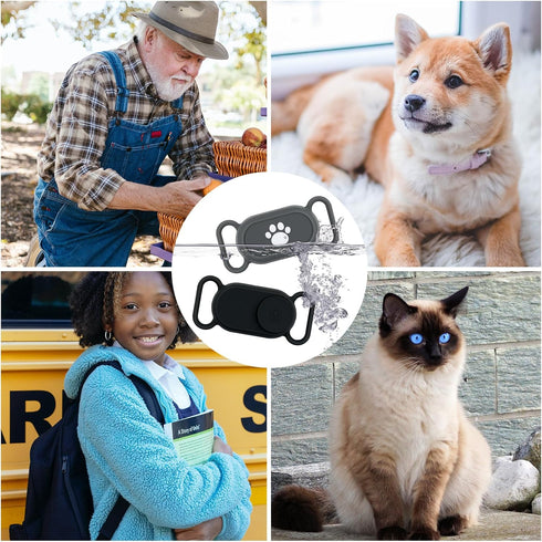 2pcs Dog Collar Holder for Galaxy Smarttag2, Silicone Pet Collar Case Cover, Cute Claw Style Waterproof Protective Case