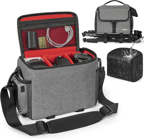 GMAK Camera Bag for Photographers, Anti-shock Camera Shoulder Bags with Water-resistant Rain Cover,