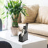 JACKCUBE DESIGN Black Leather Remote Control Organizer Holder with 4 Compartments, Media Storage Box (MK292A)