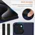 Wallet Case for iPhone 15 Plus - Dark Blue, Genuine Leather Flip Folio, Compatible with MagSafe, RFID Blocking