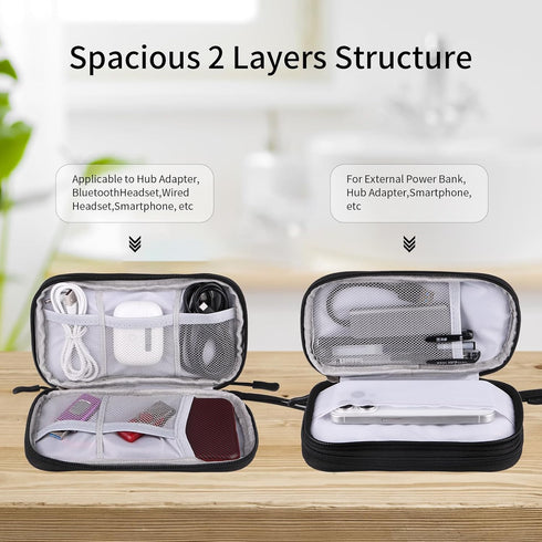 Travel Cable Organizer, Electronics Accessories Bag for Charger, Phone, Memory Card, Universal Organizer Gadget Bag -