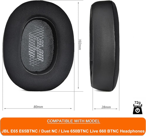 Live 650 BTNC E65BTNC Cooling Gel Ear Pads Replacement Cushions, High-Density Noise Isolation Foam, Compatible with JBL