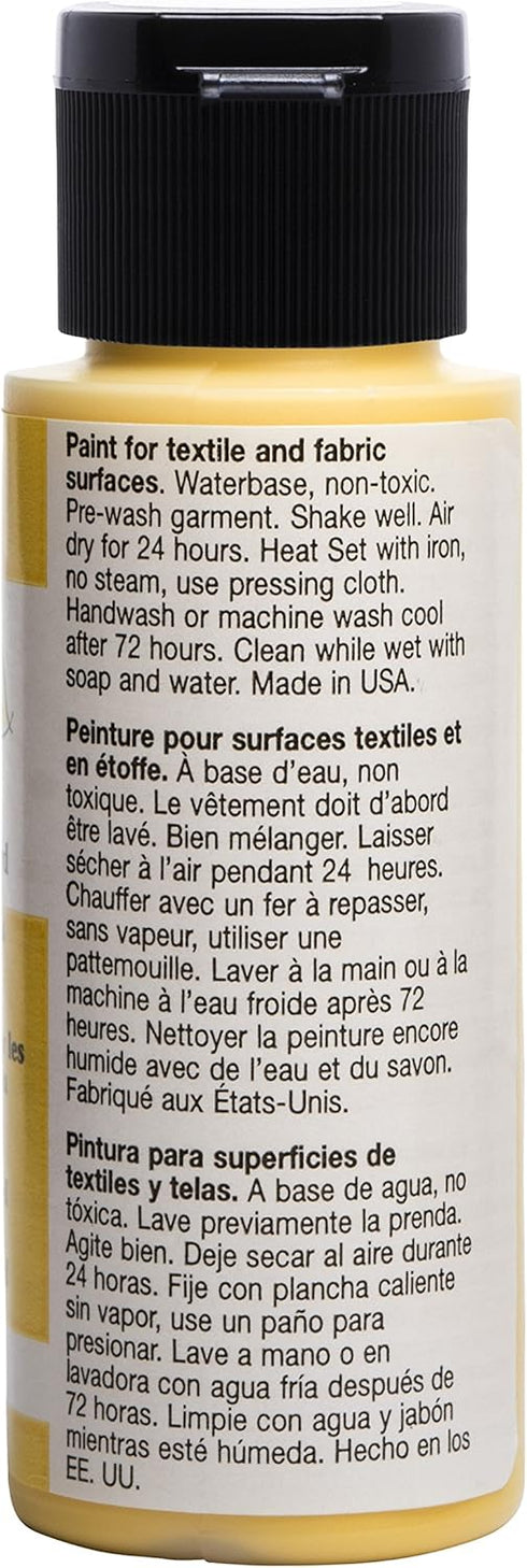 FolkArt 4413 Acrylic Fabric Paint, 2 oz, Lemon Custard