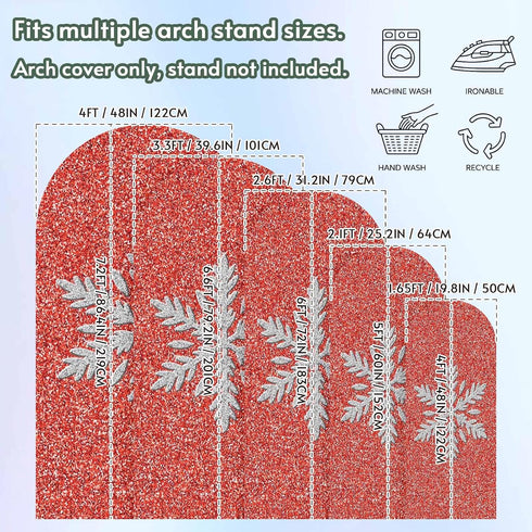 Duskova Living 4 Modern Themed Arch Backdrop Cover FT, Winter Watercolor Sparkling Snowflake Pattern Wedding Arch Cover