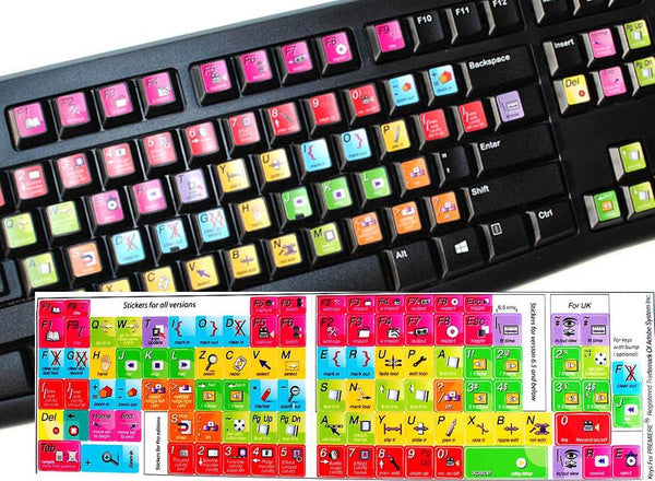 Adobe Premiere Keyboard Stickers Laminated MATT (11.5 x 13 mm) New