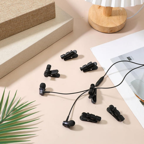 SHENLIU 10 Pack Headset 2-4mm Headphone Wire Clips Cable Clips for Earphone Wire Earphone Winder Earbud Cable Clip