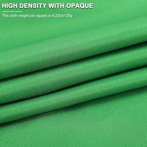 Aimosen 10x10FT Green Screen Backdrop for Photography, Large Background for Zoom Meetings, High Density Polyester
