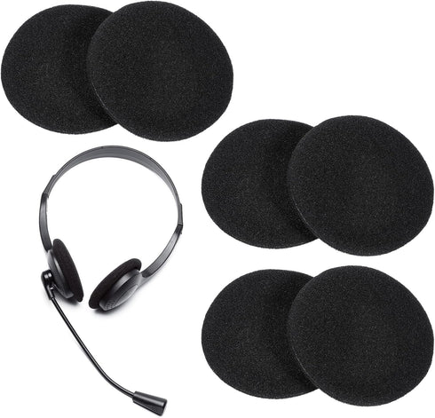Zyghjort 6 PCS Headphone Earpads, 50mm/2" Ear Cushions Ultra Soft Foam Cover Replacement