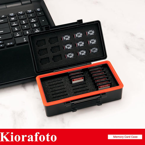 Kiorafoto 36 Slots SD MSD Memory Card Case Holder, Water-Resistant Anti-Shock Storage Organizer for 21 SD Cards