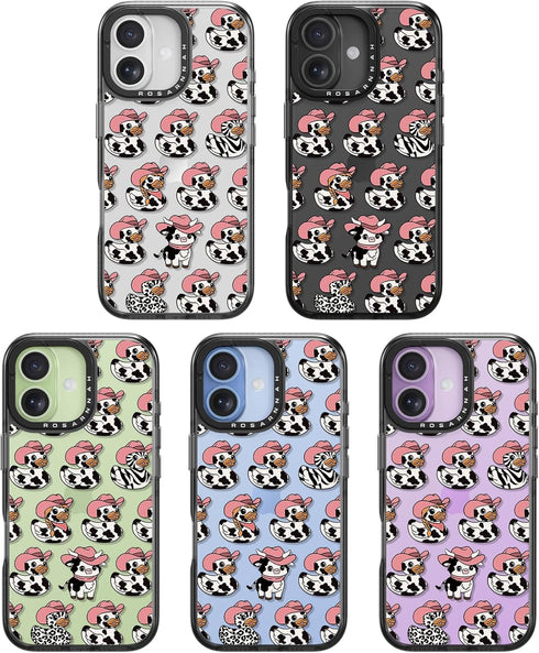 Rosarnnah 17 6.6 (6.3") for iPhone Case Cute - Durable Shockproof ft Drop Impact Phone Case - Funny Milk Cow Ducky